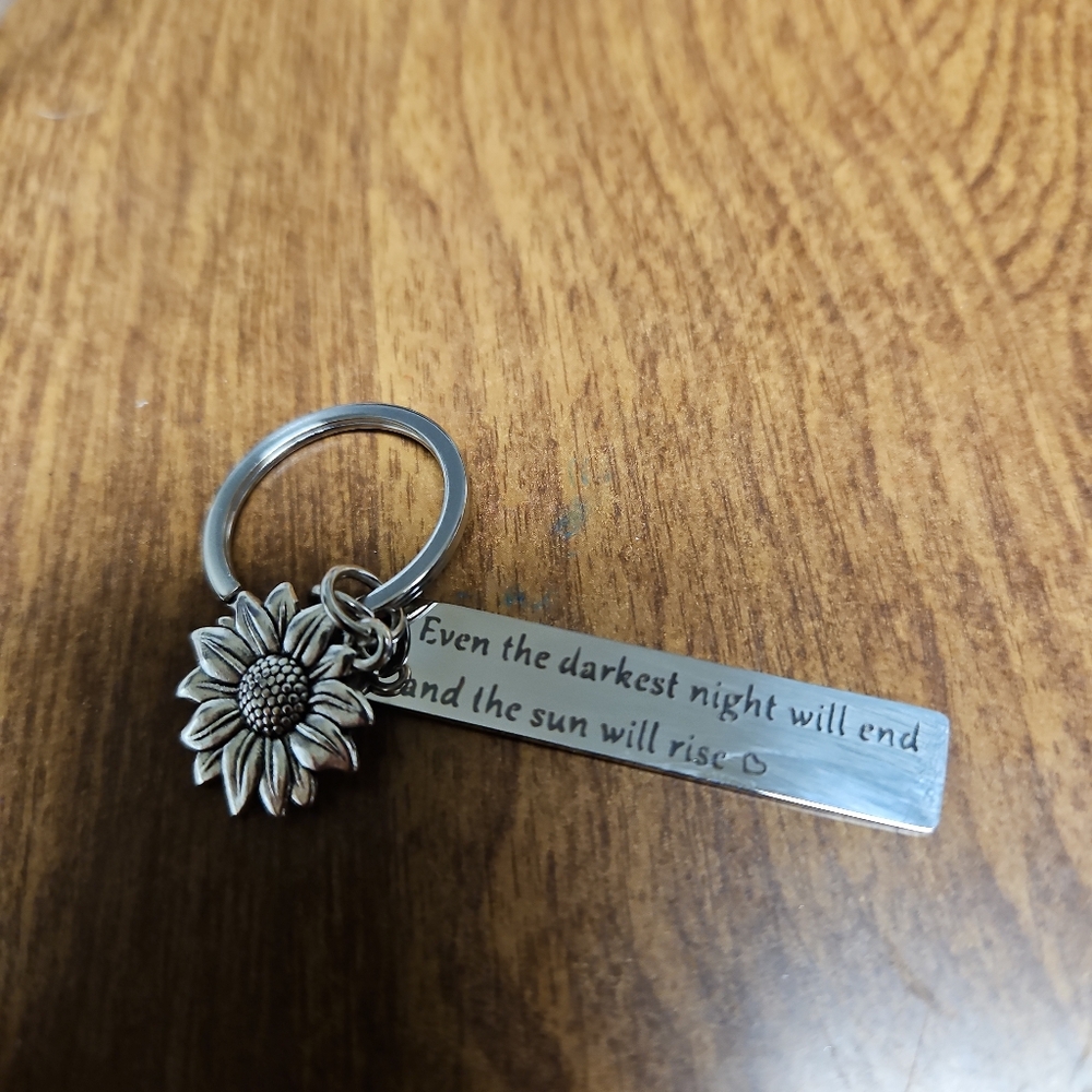 Sunflower inspirational keychain